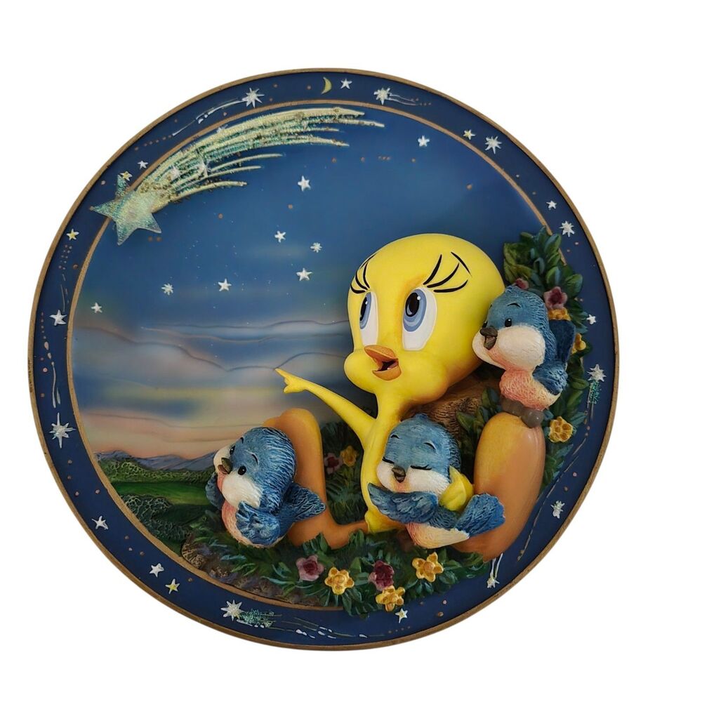 Bradford Exchange Tweety Bird Plate Wishing On A Star 1988 Wall Decoration